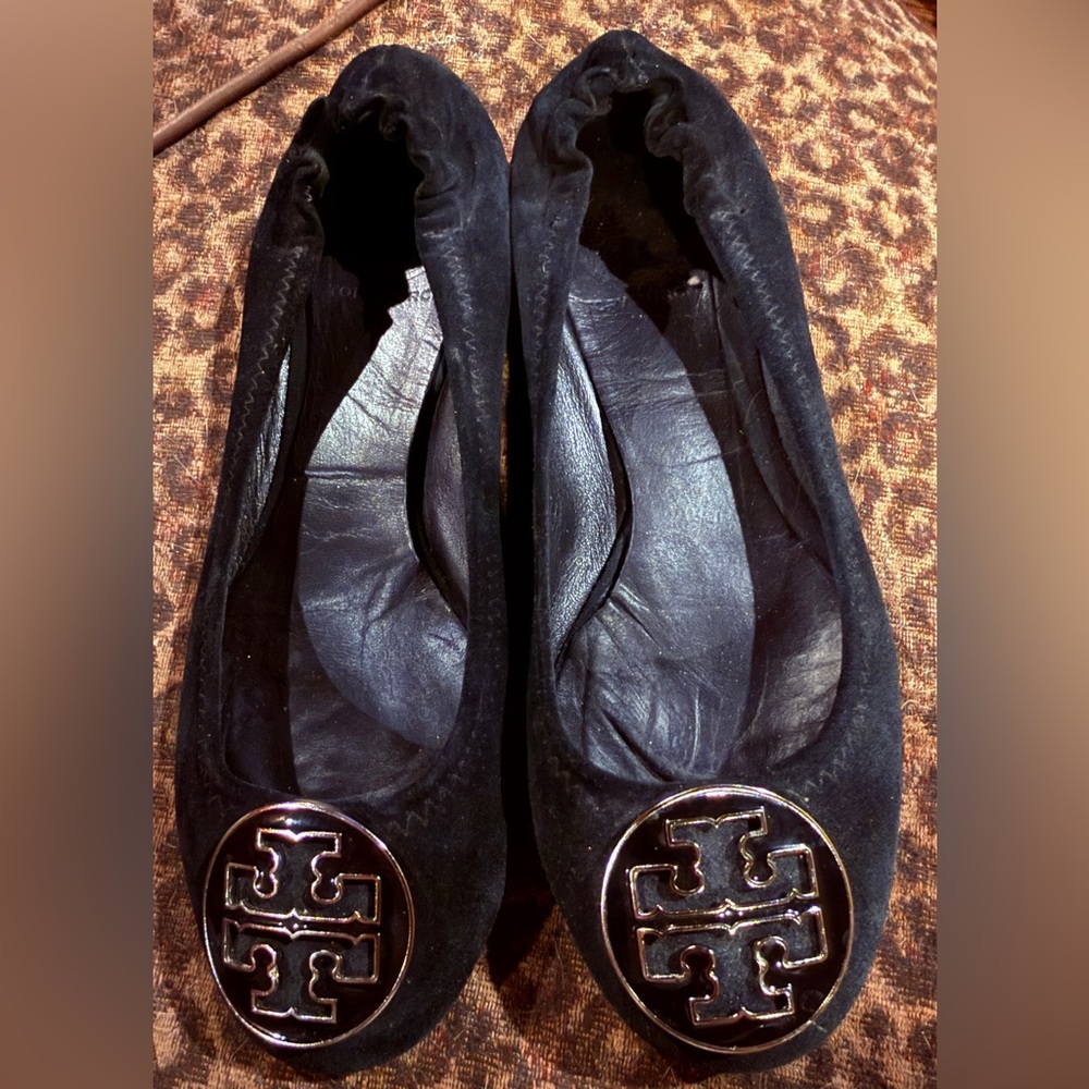 TORY BURCH Suede MINNIE Leather Ballet Flats Size 7.5M ANTHROPOLOGIE - Picture 5 of 8